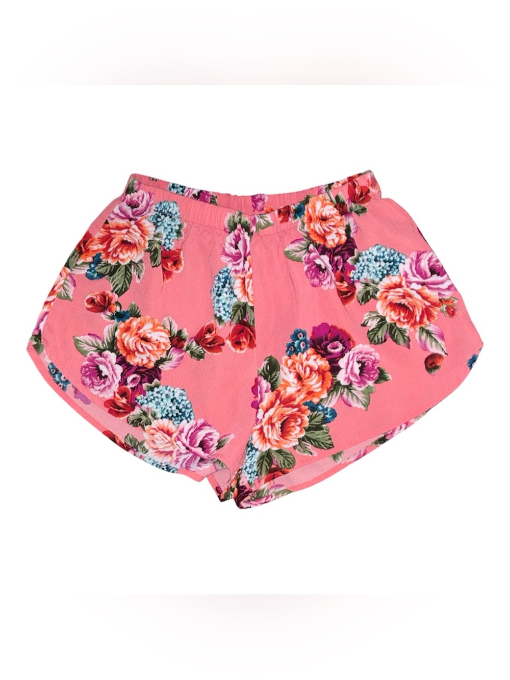 Ambiance Apparel Pink Floral Elastic Waist Shorts